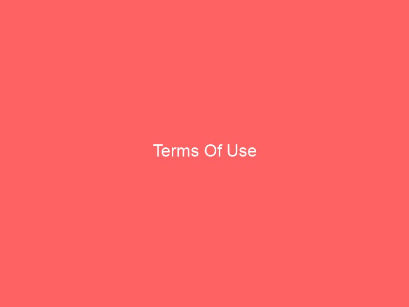 Terms Of Use